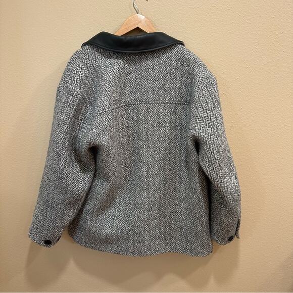 NWT Madewell Gray Herringbone Alpaca Wool Italian Fabric Coat Jacket Medium - Picture 7 of 16